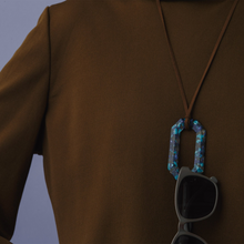 画像をギャラリービューアに読み込む, Pendant Glass Holder ペンダント グラスホルダー <スクエア>(C08 flower blue)