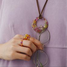 画像をギャラリービューアに読み込む, Pendant Glass Holder ペンダント グラスホルダー <サークル>(C08 flower blue)