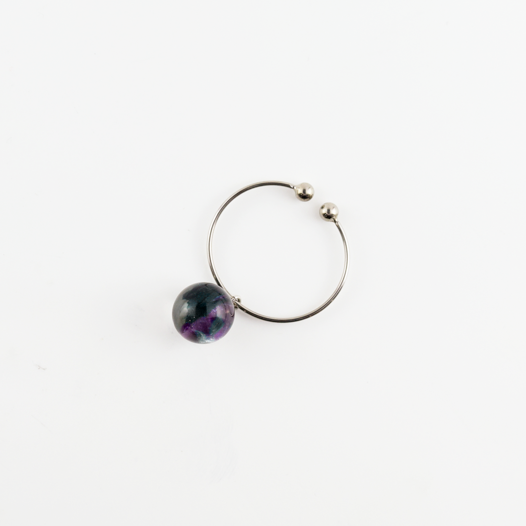 Earcuff イヤーカフ＜ボール＞（C05 flower purple）