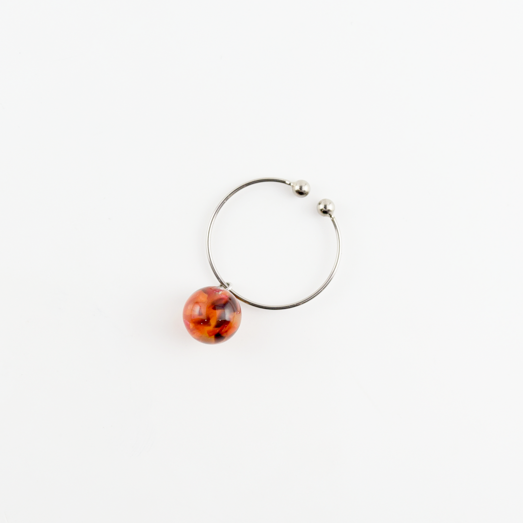 Earcuff イヤーカフ＜ボール＞（C06 flower red）